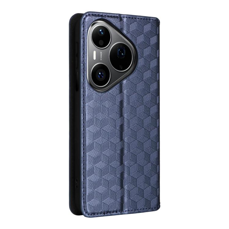 For Huawei Pura 90 Pro 5G Cubic Grid Texture Flip Leather Phone Case