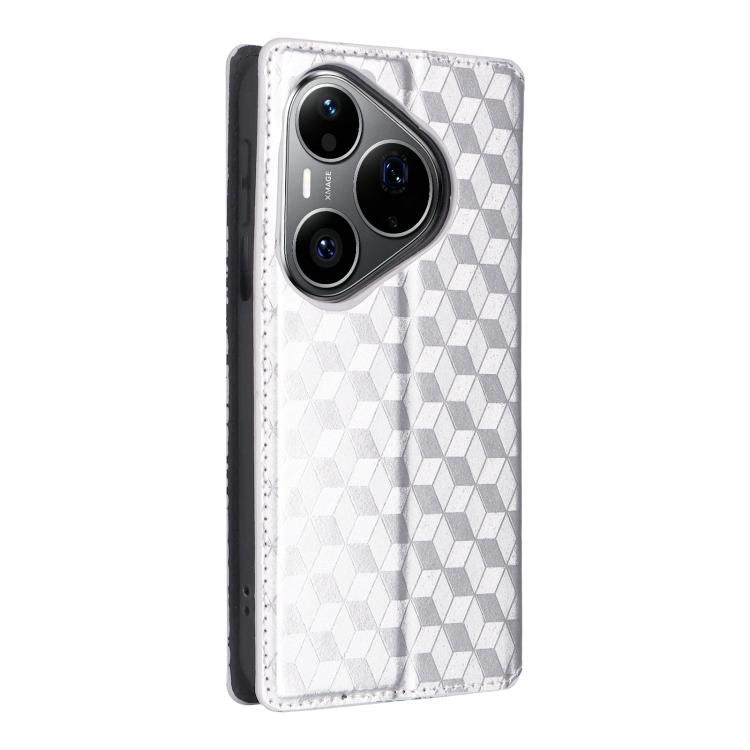 For Huawei Pura 90 Pro 5G Cubic Grid Texture Flip Leather Phone Case