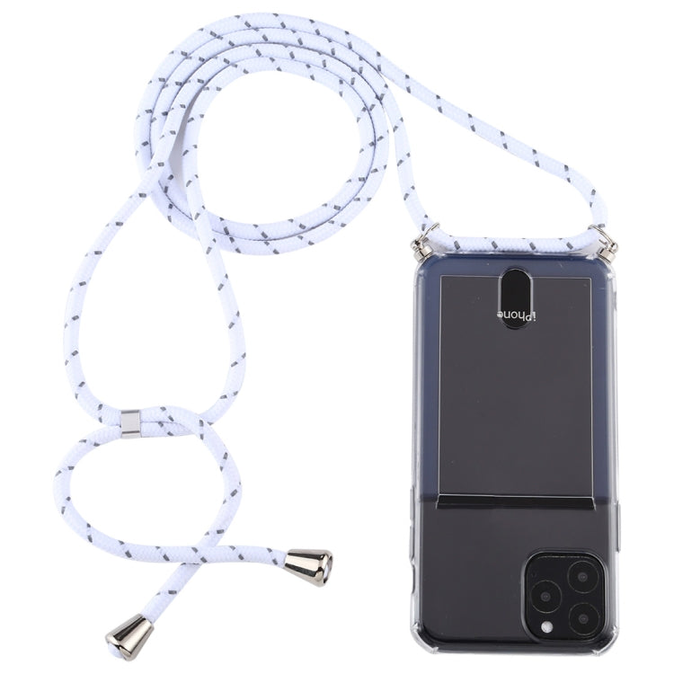 For iPhone 12 / 12 Pro Transparent TPU Protective Case with Lanyard & Card Slot