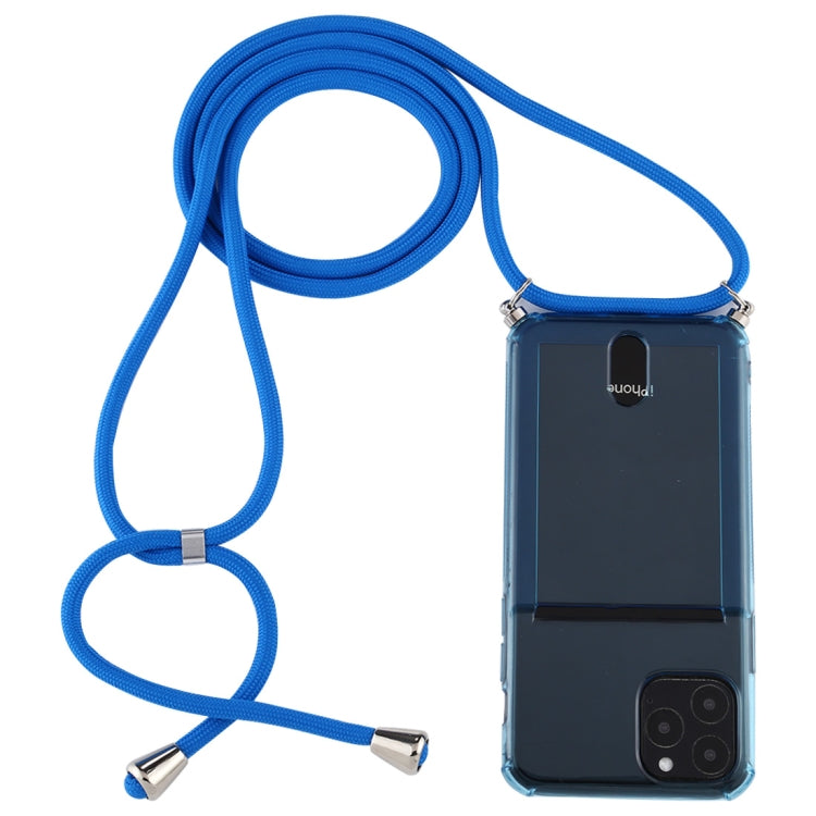 For iPhone 12 / 12 Pro Transparent TPU Protective Case with Lanyard & Card Slot
