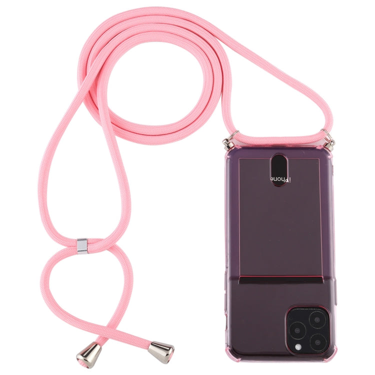 For iPhone 12 Pro Max Transparent TPU Protective Case with Lanyard & Card Slot