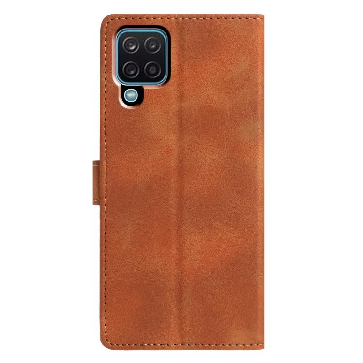 For Samsung Galaxy M32 Triangles Embossed Leather Phone Case