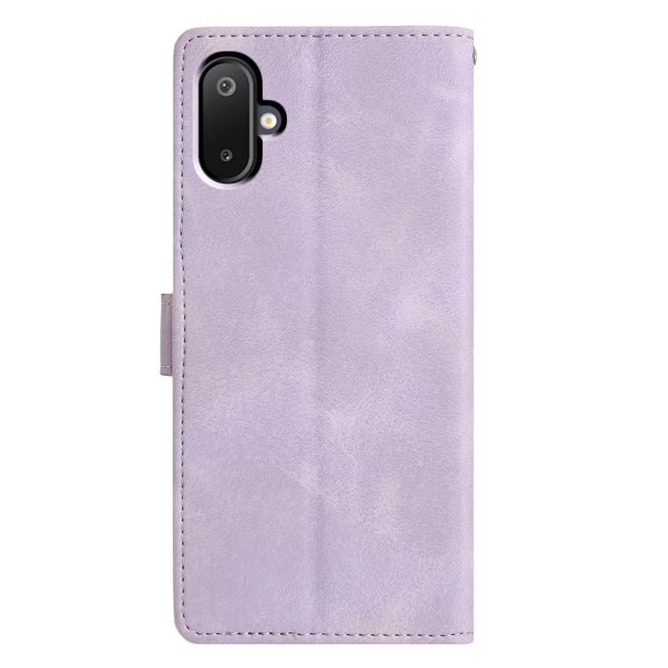 For Samsung Galaxy M06 5G Triangles Embossed Leather Phone Case
