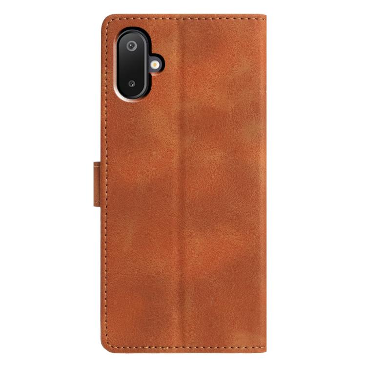 For Samsung Galaxy M06 5G Triangles Embossed Leather Phone Case