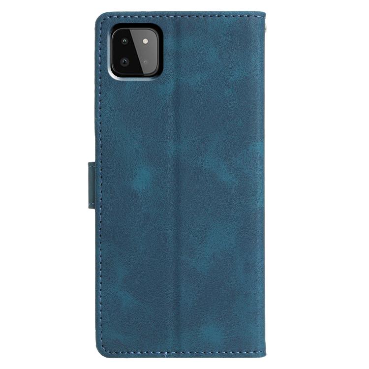 For Samsung Galaxy A22 5G Triangles Embossed Leather Phone Case