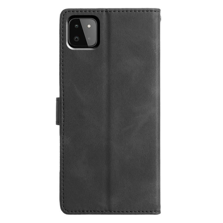 For Samsung Galaxy A22 5G Triangles Embossed Leather Phone Case
