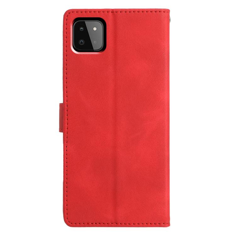 For Samsung Galaxy A22 5G Triangles Embossed Leather Phone Case