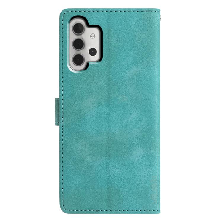 For Samsung Galaxy A32 5G Triangles Embossed Leather Phone Case