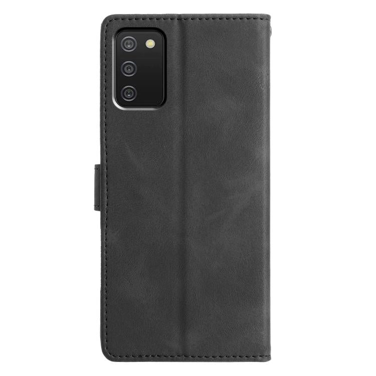 For Samsung Galaxy A02s 164mm Triangles Embossed Leather Phone Case