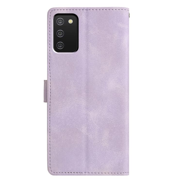 For Samsung Galaxy A02s EU Triangles Embossed Leather Phone Case