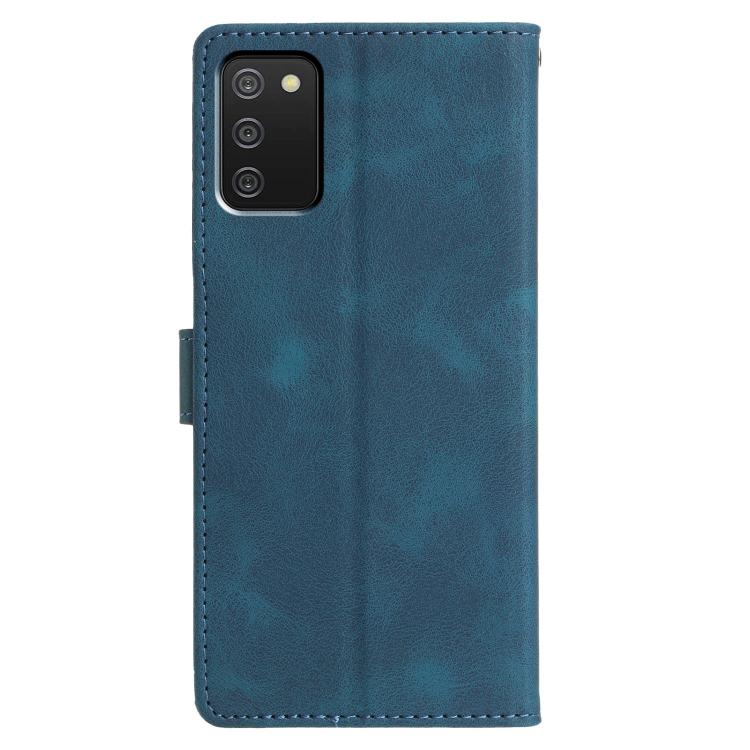 For Samsung Galaxy A02s EU Triangles Embossed Leather Phone Case