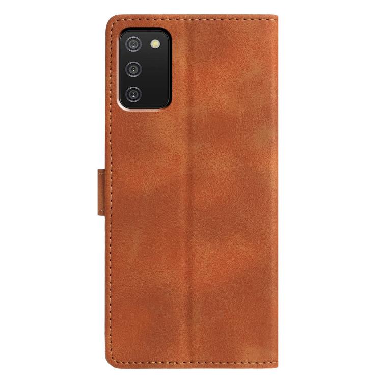For Samsung Galaxy A02s EU Triangles Embossed Leather Phone Case