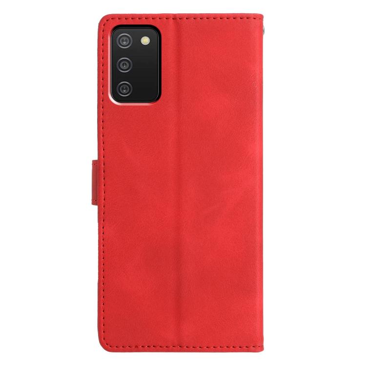 For Samsung Galaxy A02s EU Triangles Embossed Leather Phone Case
