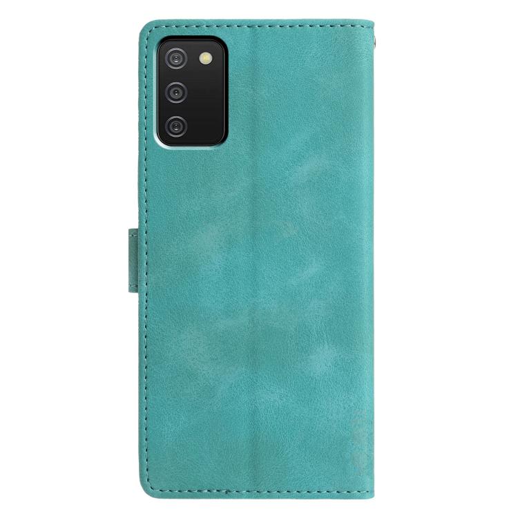 For Samsung Galaxy A02s EU Triangles Embossed Leather Phone Case