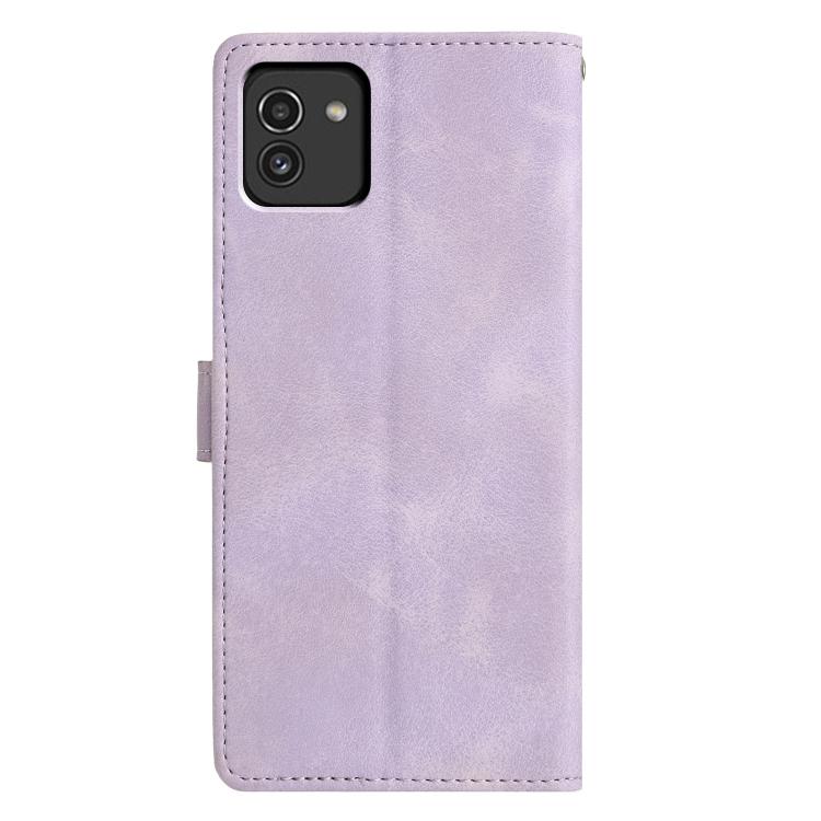For Samsung Galaxy A03 164mm Triangles Embossed Leather Phone Case