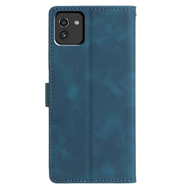For Samsung Galaxy A03 164mm Triangles Embossed Leather Phone Case