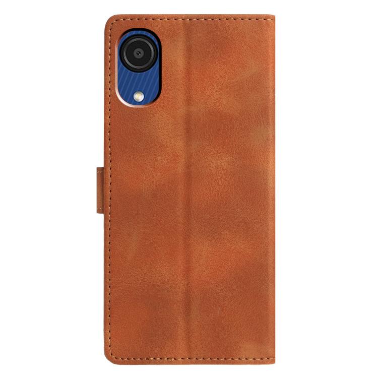 For Samsung Galaxy A03 Core Triangles Embossed Leather Phone Case