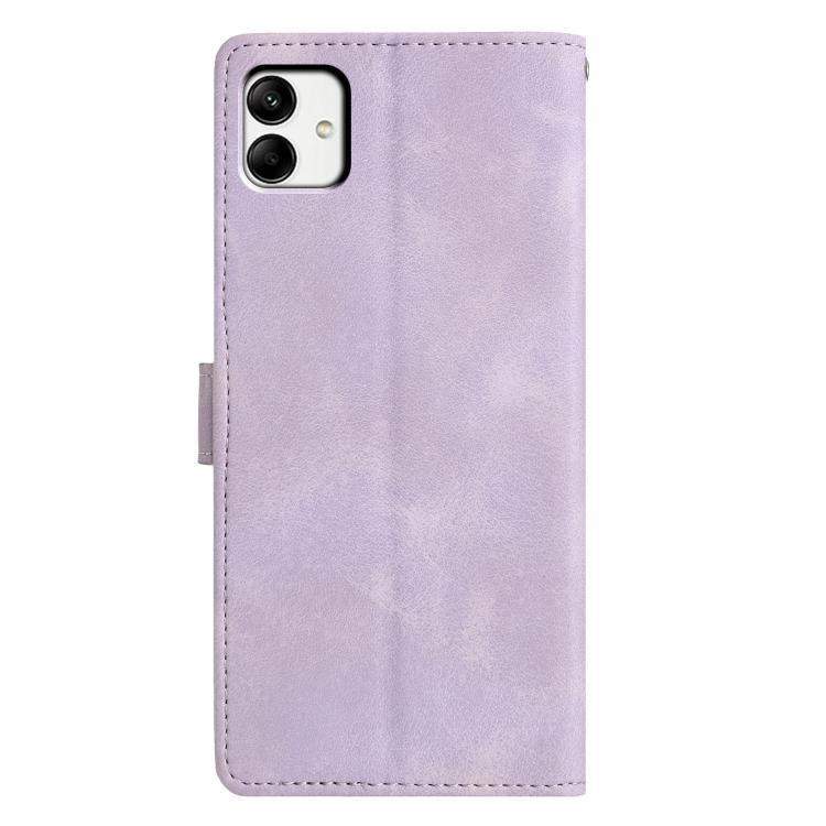 For Samsung Galaxy A04 Triangles Embossed Leather Phone Case