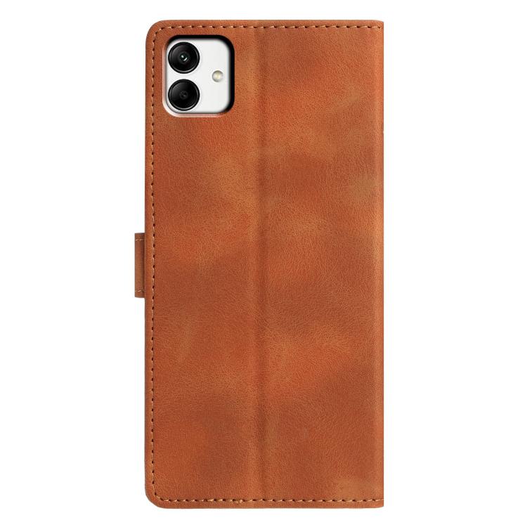 For Samsung Galaxy A04 Triangles Embossed Leather Phone Case