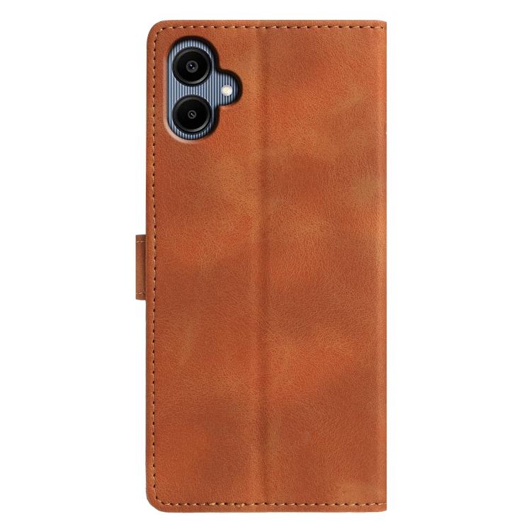 For Samsung Galaxy A05 Triangles Embossed Leather Phone Case