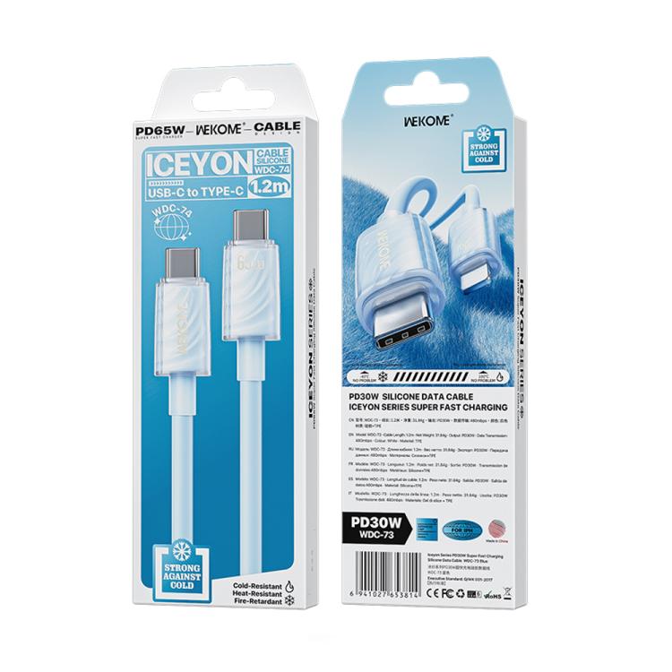 WK WDC-74 65W Type-C to Type-C Fast Charging Data Cable, Length: 1.2m