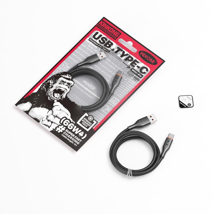 WK WDC-91a 66W USB to Type-C Silicone Data Cable, Length: 1m