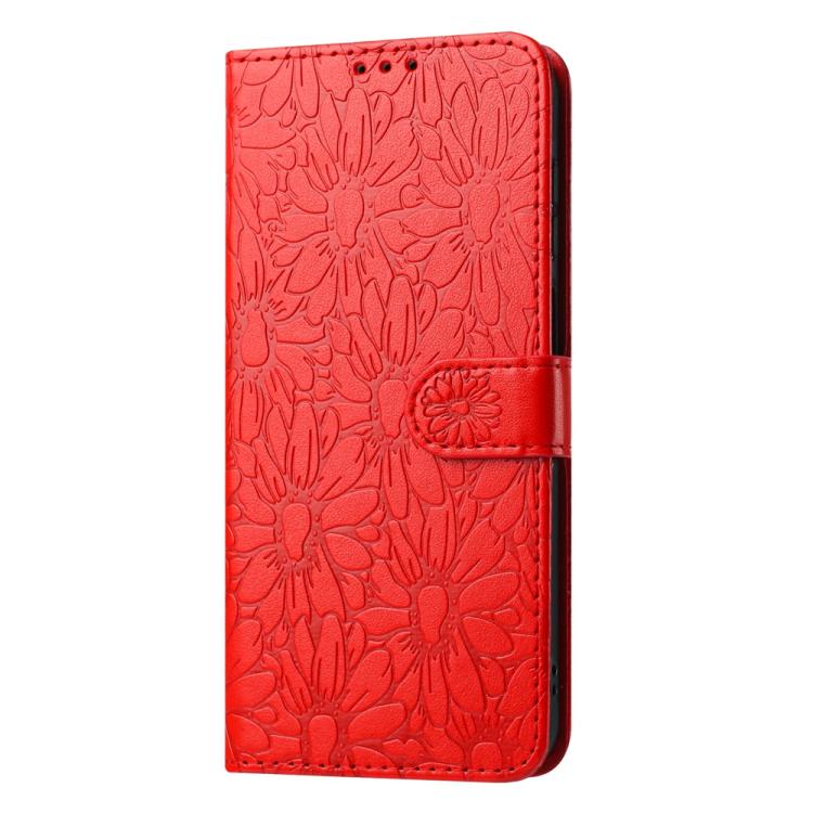For Samsung Galaxy S25 Ultra 5G Daisy Embossed Leather Phone Case