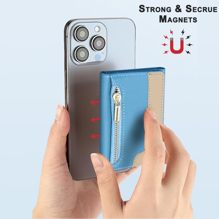 Zipper Leather Horizontal Magnetic Wallet Card Bag Case