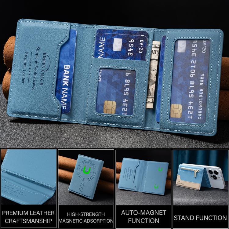 Zipper Leather Horizontal Magnetic Wallet Card Bag Case
