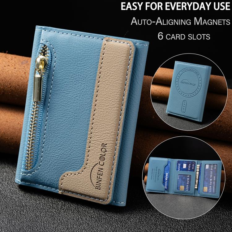 Zipper Leather Horizontal Magnetic Wallet Card Bag Case