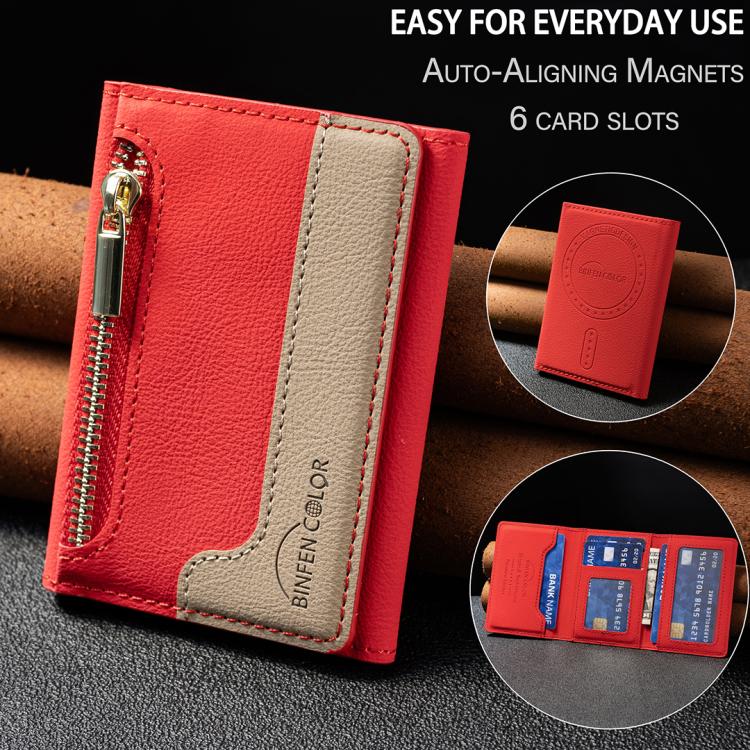 Zipper Leather Horizontal Magnetic Wallet Card Bag Case