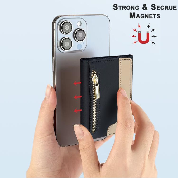 Zipper Leather Horizontal Magnetic Wallet Card Bag Case