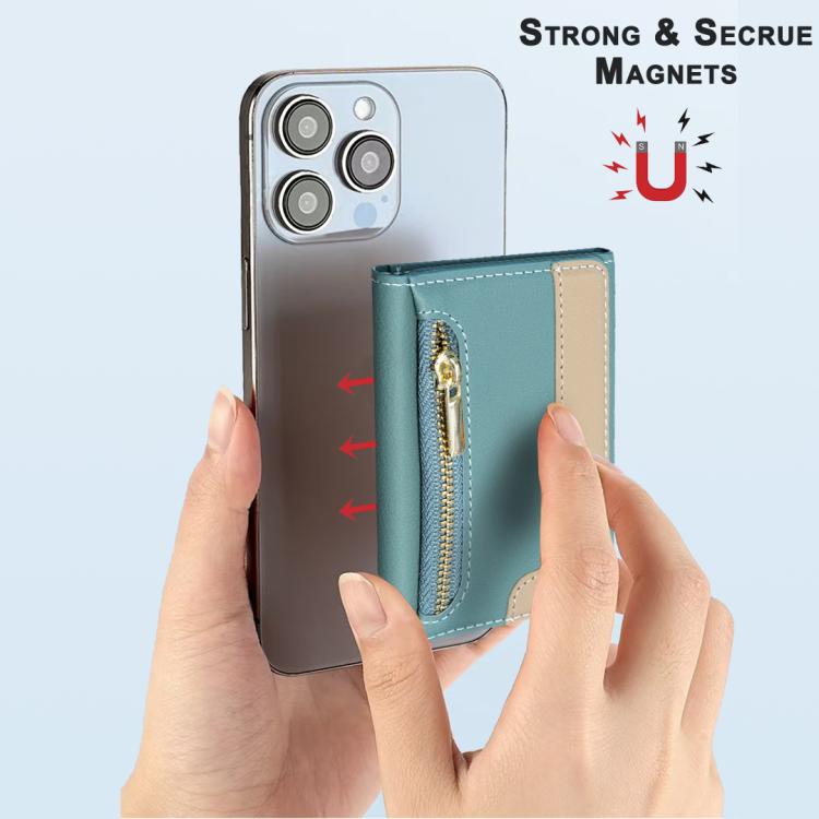 Zipper Leather Horizontal Magnetic Wallet Card Bag Case
