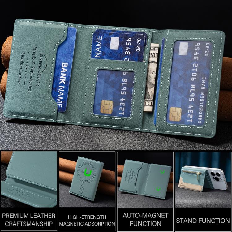 Zipper Leather Horizontal Magnetic Wallet Card Bag Case