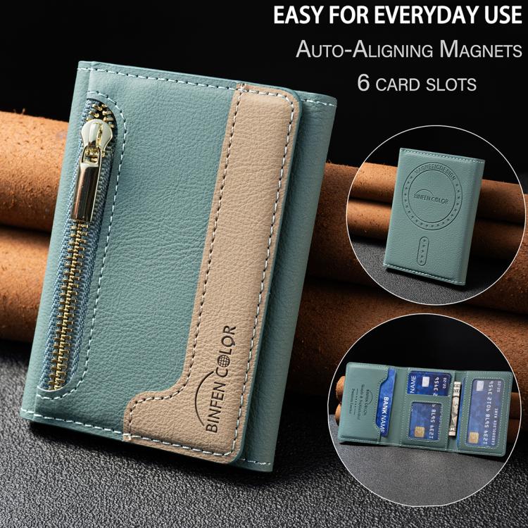 Zipper Leather Horizontal Magnetic Wallet Card Bag Case