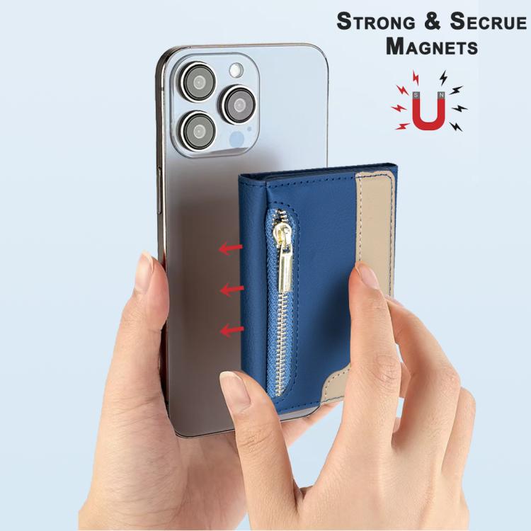 Zipper Leather Horizontal Magnetic Wallet Card Bag Case