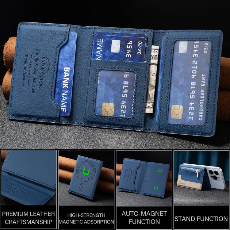 Zipper Leather Horizontal Magnetic Wallet Card Bag Case