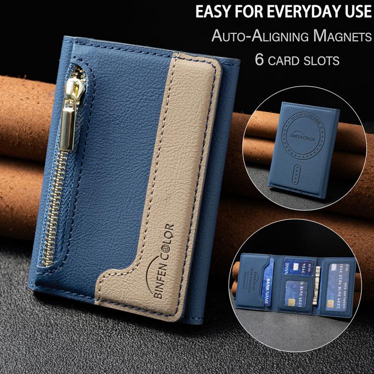 Zipper Leather Horizontal Magnetic Wallet Card Bag Case