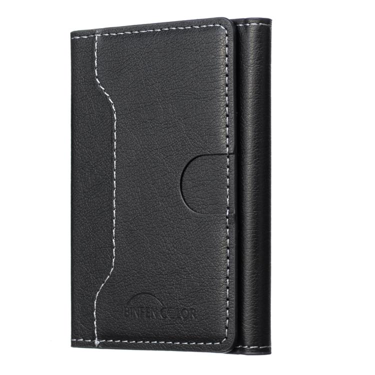 Oily Leather Horizontal Magnetic Wallet Card Bag Case