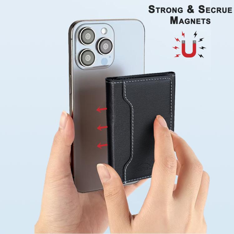 Oily Leather Horizontal Magnetic Wallet Card Bag Case