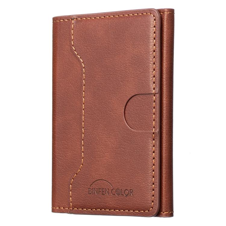 Oily Leather Horizontal Magnetic Wallet Card Bag Case