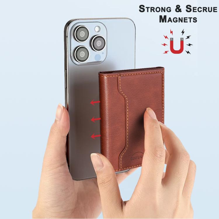 Oily Leather Horizontal Magnetic Wallet Card Bag Case