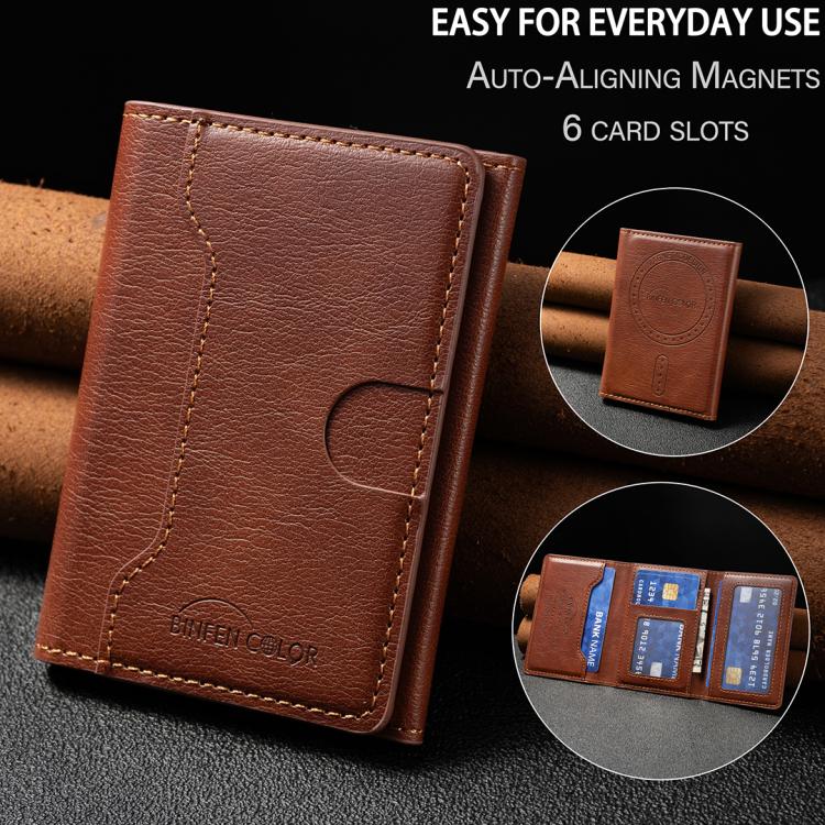 Oily Leather Horizontal Magnetic Wallet Card Bag Case