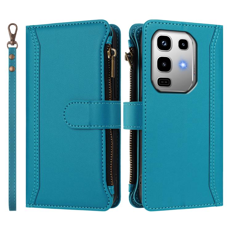 For Infinix Note 50 Pro 4G / 50 4G Magnetic Closure 9 Card Slots Zipper Leather Case with Hand Strap