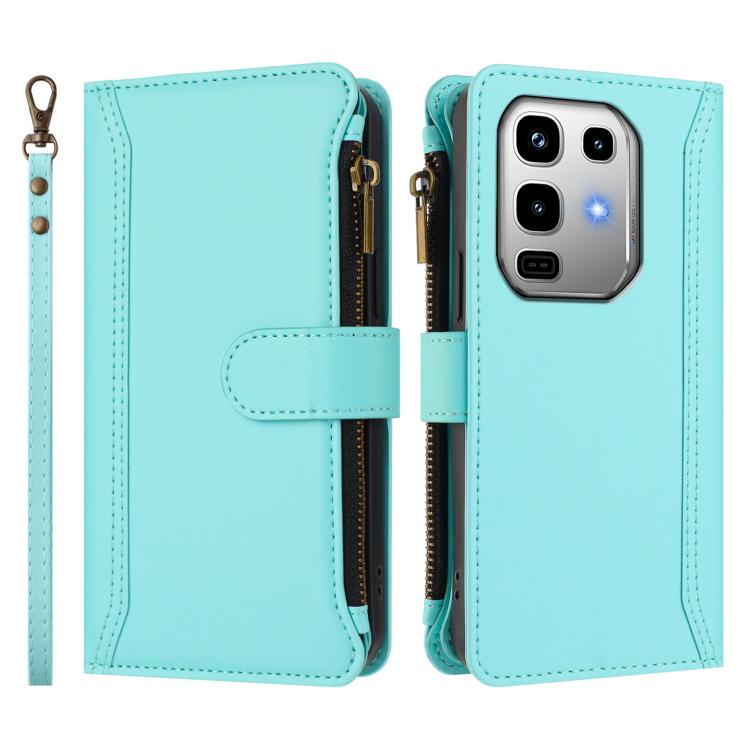 For Infinix Note 50 Pro 4G / 50 4G Magnetic Closure 9 Card Slots Zipper Leather Case with Hand Strap