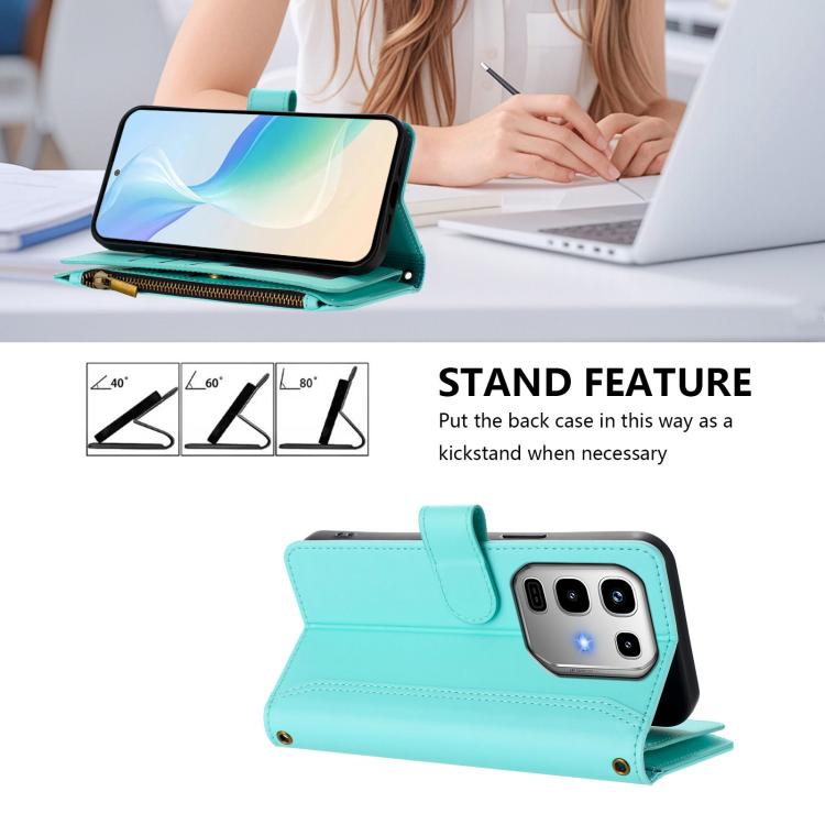 For Infinix Note 50 Pro 4G / 50 4G Magnetic Closure 9 Card Slots Zipper Leather Case with Hand Strap