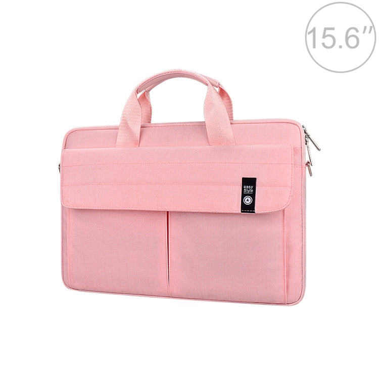 ST08 Handheld Briefcase Carrying Storage Bag without Shoulder Strap for 15.6 inch Laptop(Pink)