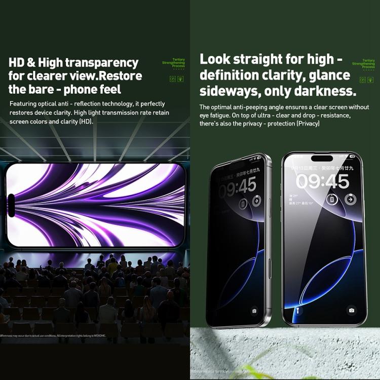 For iPhone 16 Plus / 15 Plus WK WTP-097 Jungle Series Kinkong 6D Curved Privacy Tempered Glass Film