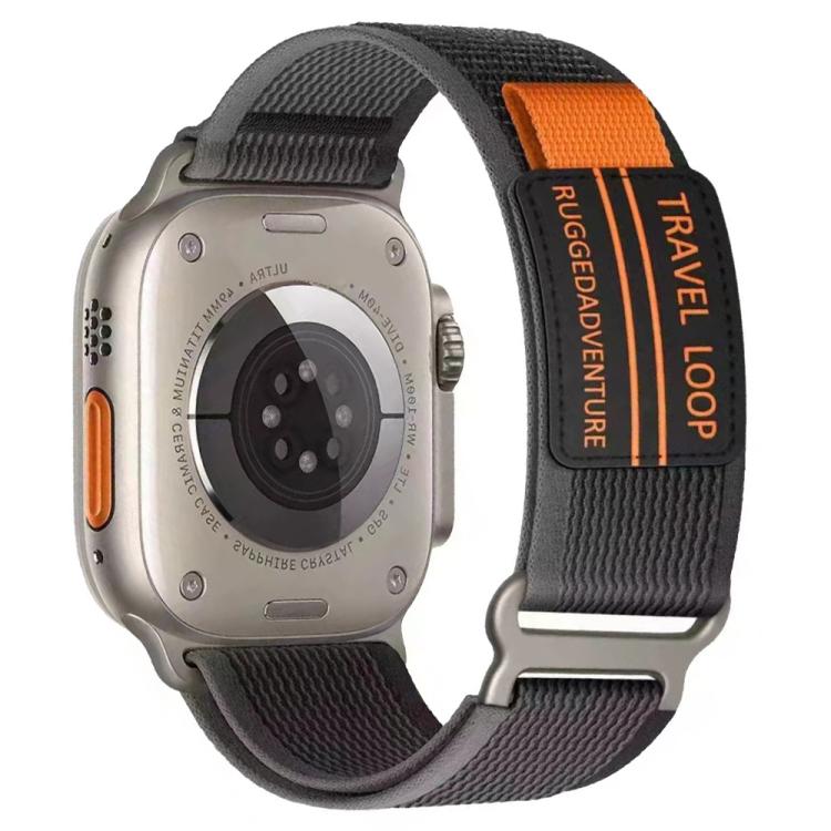 For Apple Watch 46mm / 49mm / 45mm / 44mm xDfind Double Section Metal Buckle Loop Nylon Braided Watch Band