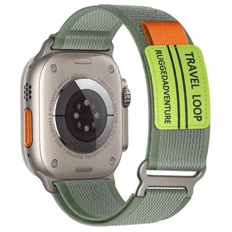 For Apple Watch 46mm / 49mm / 45mm / 44mm xDfind Double Section Metal Buckle Loop Nylon Braided Watch Band